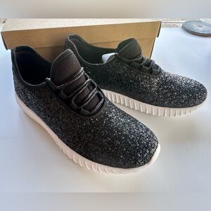 Forever Link black glitter sneakers NWT womens 7.5